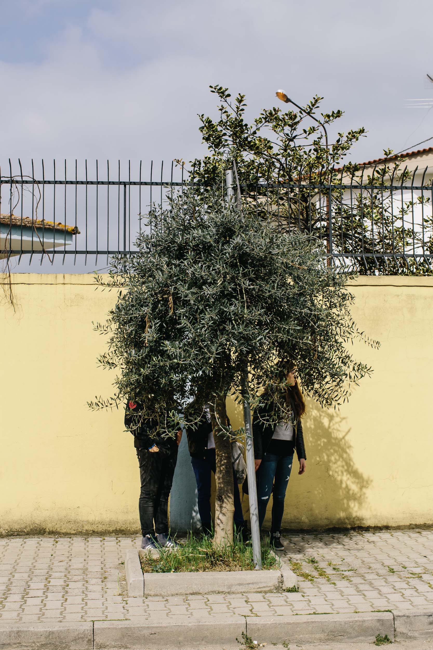 Teenagers watch the annual protest to mark the murder of Giuseppe Diana