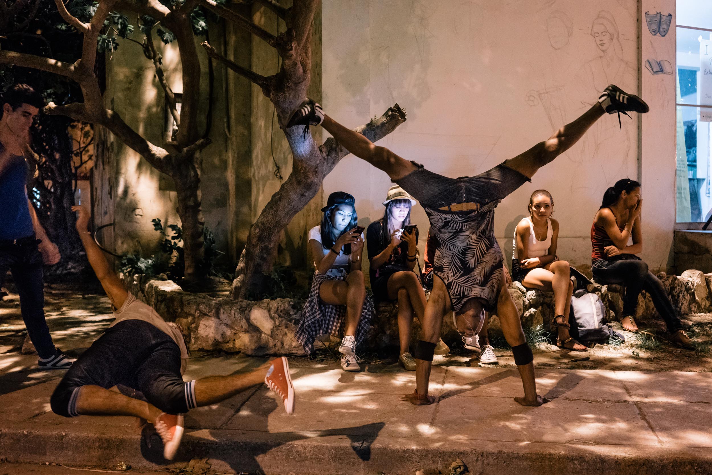 dancers stretch and warm up in Havana