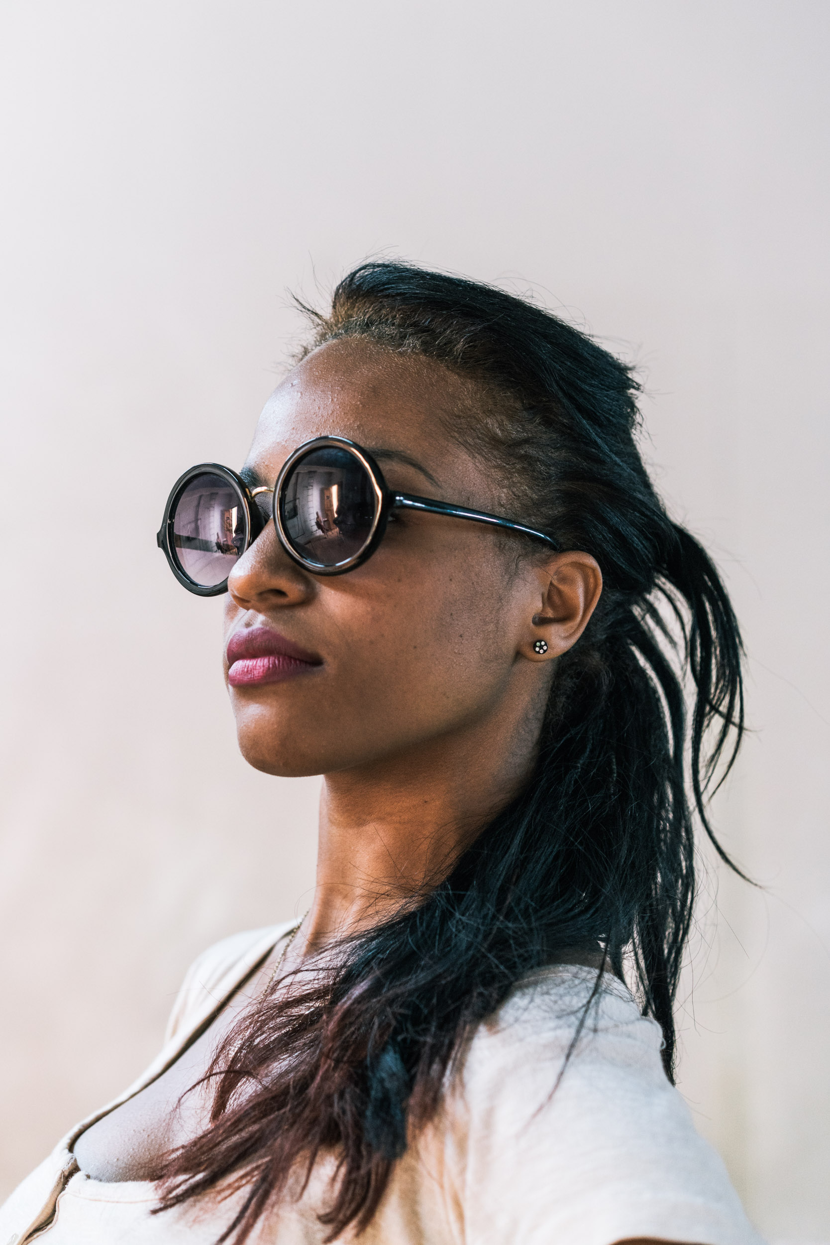 portrait of woman with sunglasses